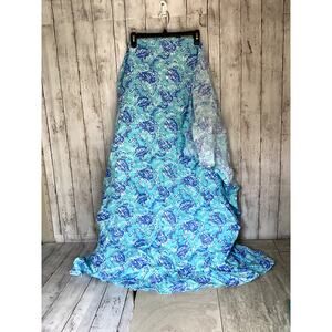 Pottery Barn Kids Maxi Medium Skirt Blue Flowey Floral Style